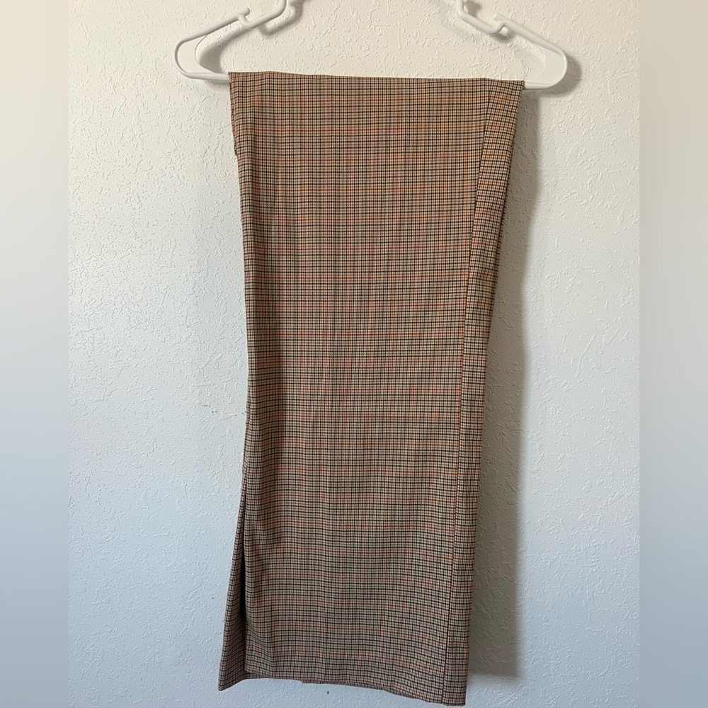 Zara Tan Plaid Trousers Size M
